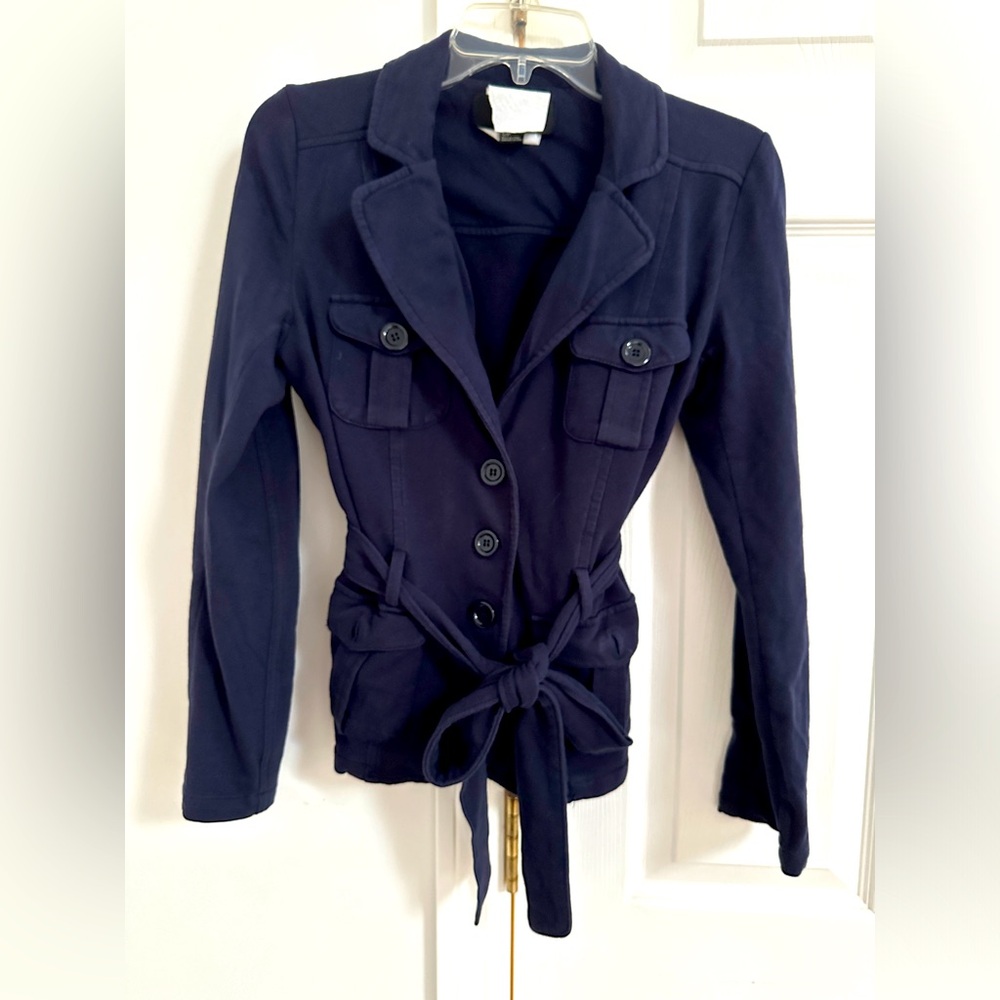 Women's Navy Button-Up Jacket